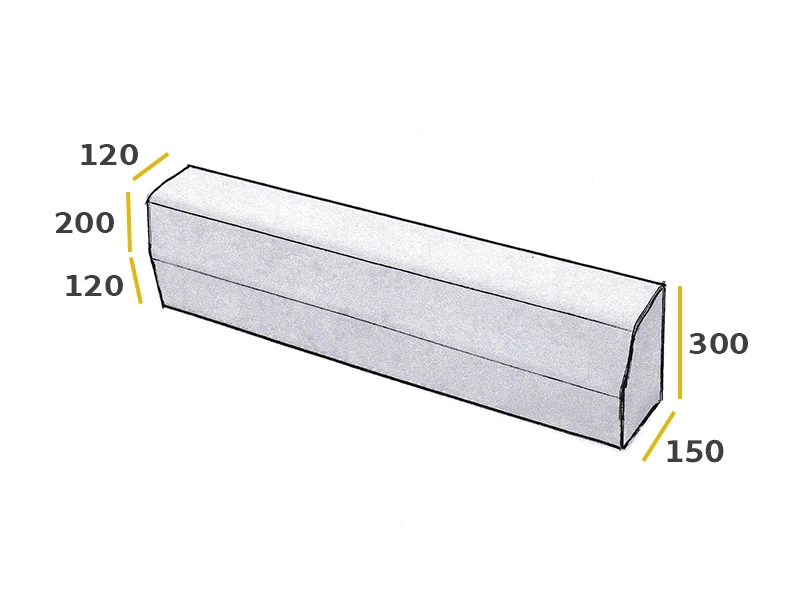 Concrete Precast Barrier Kerb Thicker Dimensions