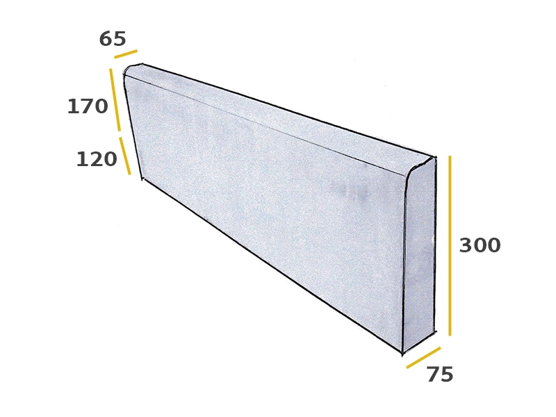Concrete Precast Flat Barrier Kerb Dimensions