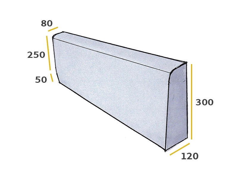Concrete Precast Long Mountable Kerb Dimensions